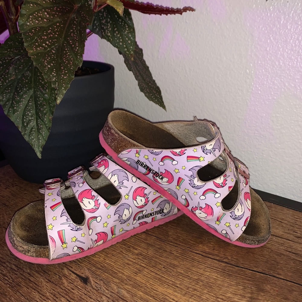 Little girls unicorn birkenstocks